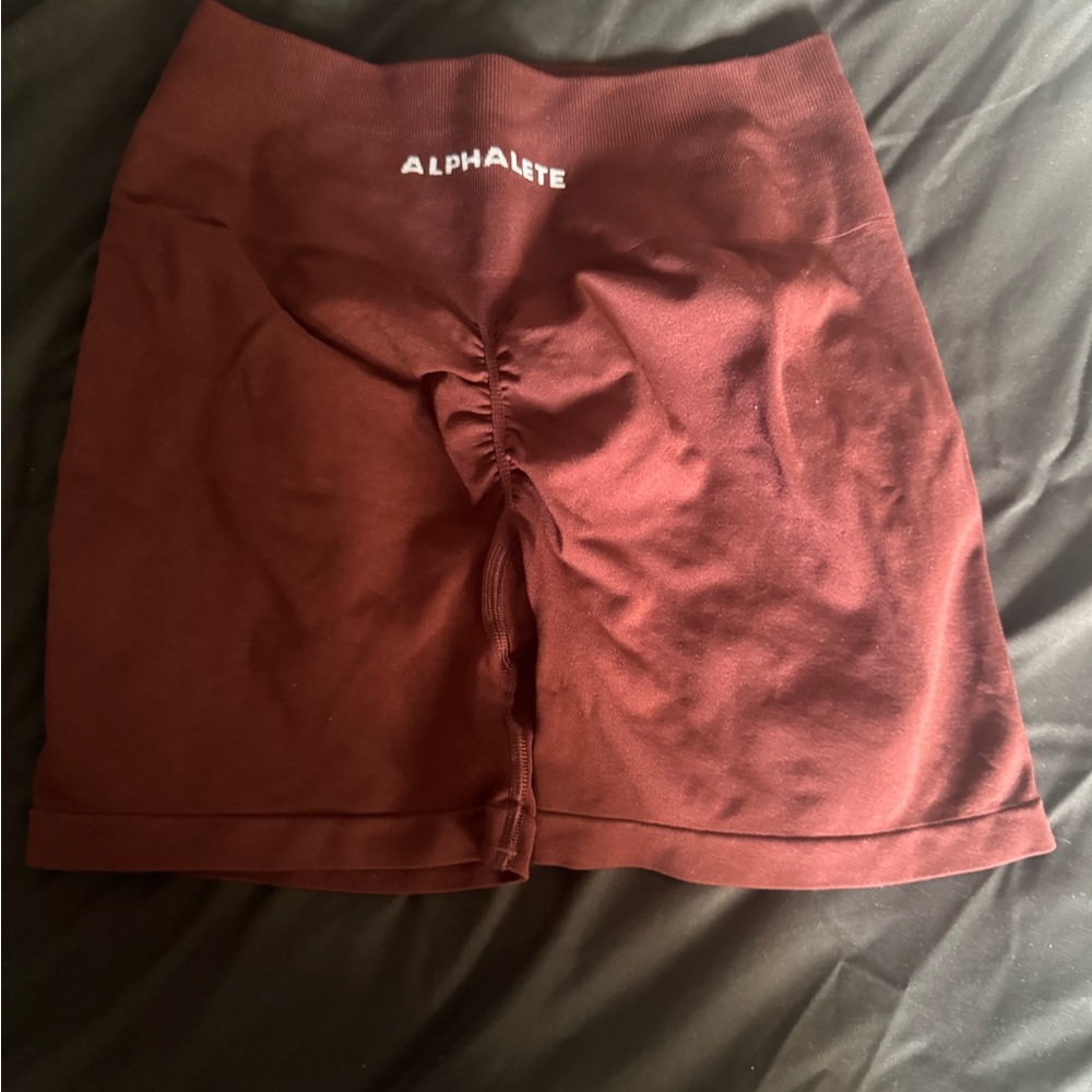 Alphalete Women's Deep Red Bike Shorts